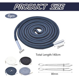 Pack of 6 Drawstring for Jogging Bottoms, Multifunctional Trouser Band, Cord for Hoodie, Drawstring, Cord Strap, Comes with 2 Threaders, Universal Rope Straps, Suitable for Jogging Bottoms, Hats