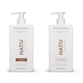 New Limited Edition Collection Shampoo and Conditioner Set By Nativee - 16.5 FL OZ each, (2) bottels (1) Shampoo and (1) Conditioner (Coconut & Vanilla)
