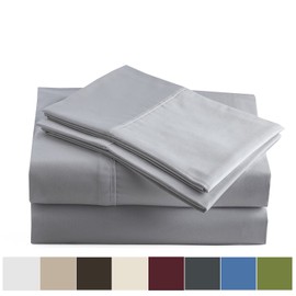 Peru Pima - 600 Thread Count Sateen - 100% Peruvian Pima Cotton - Full Bed Sheet Set, Slate