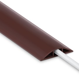 LZEOY 4FT Cord Cover Floor, Extension Brown Cord Hider Floor, Power Cable Cover Cord Protector, Soft PVC Wire Covers for Cords, Cable Management Hide Cords - Cavity: 0.47" (W) x 0.24" (H)
