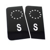 2 x Number Plate EU Field Sticker Film, Black, Car,
