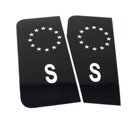 2 x Number Plate EU Field Sticker Film, Black, Car, Trailer, Caravan, Bus