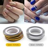 20 Pcs Glitter Gold Silver Nail Art Striping Tape Line