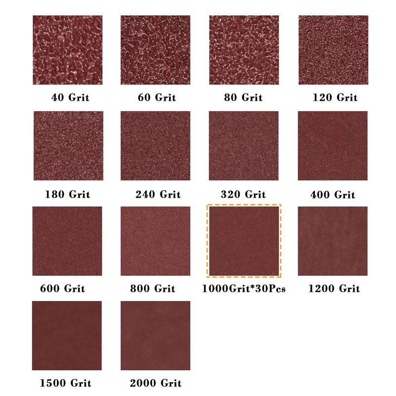 SPEEDWOX 30 Pcs Hook and Loop Triangle Sandpaper 1000 Grit