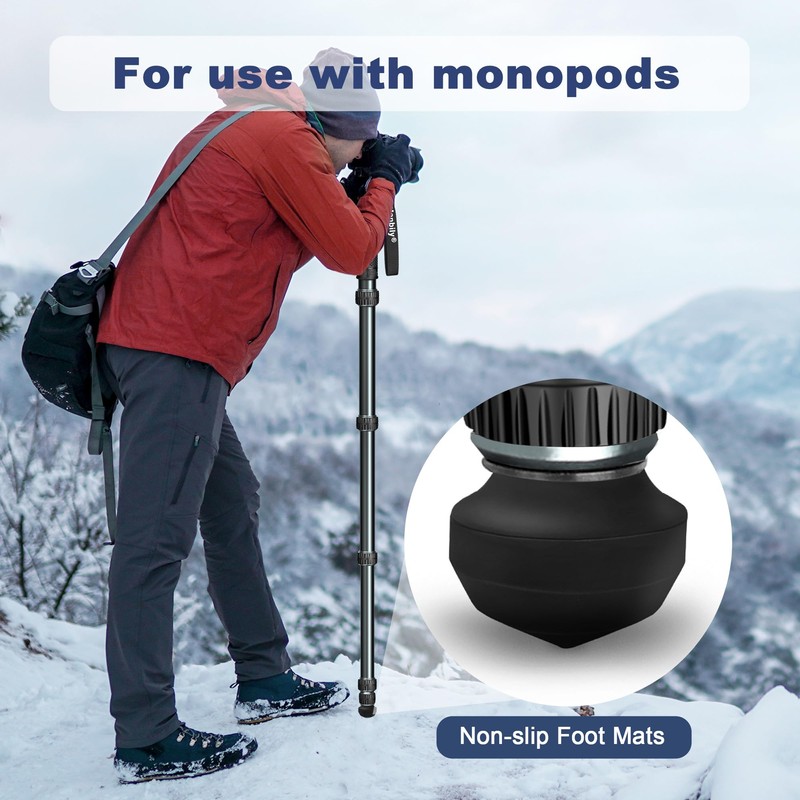 Manbily Universal Tripod Rubber Foot Spike, Anti-Slip 3/8" Rubber Feet