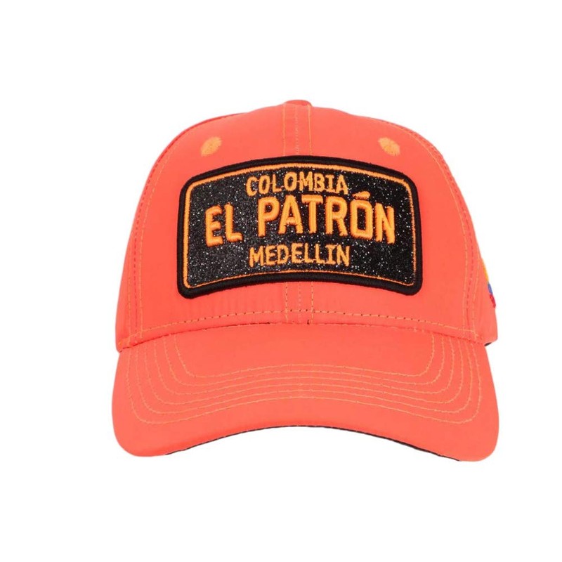 El Patron Unisex Neon Orange Rhinestone Black Medellin Colombia Baseball