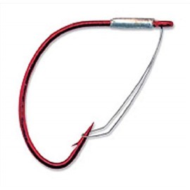 Wide Gap Weedless Hook - Red 1/0