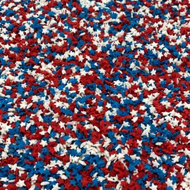 Patriotic 4th of July Independence Day Memorial Day Red White & Blue Edible Small Star Sprinkles For Decorating Cupcakes, Cakes, Cookies, and Ice Cream! (16 Oz/1 LB)