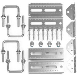 4 PCS 8" Galvanized Swivel Top Bunk Bracket Kit for 3" x 1.5", 3" x 2 " and 3" x 3" Boat Trailer Crossmember, Boat Trailer Bunk Brackets, Square U-Bolts