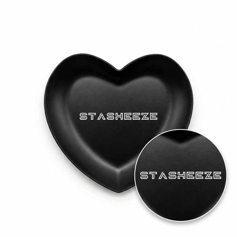 Stasheeze Heart Shaped Rolling Tray Metal, 9x8cm, Small Portable Organiser
