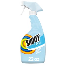 Shout Free Laundry Stain Remover Spray, Active Enzyme Formula is Fragrance, Bleach, and Dye Free, Removes Everyday Stains including Baby Stains - 22oz Spray