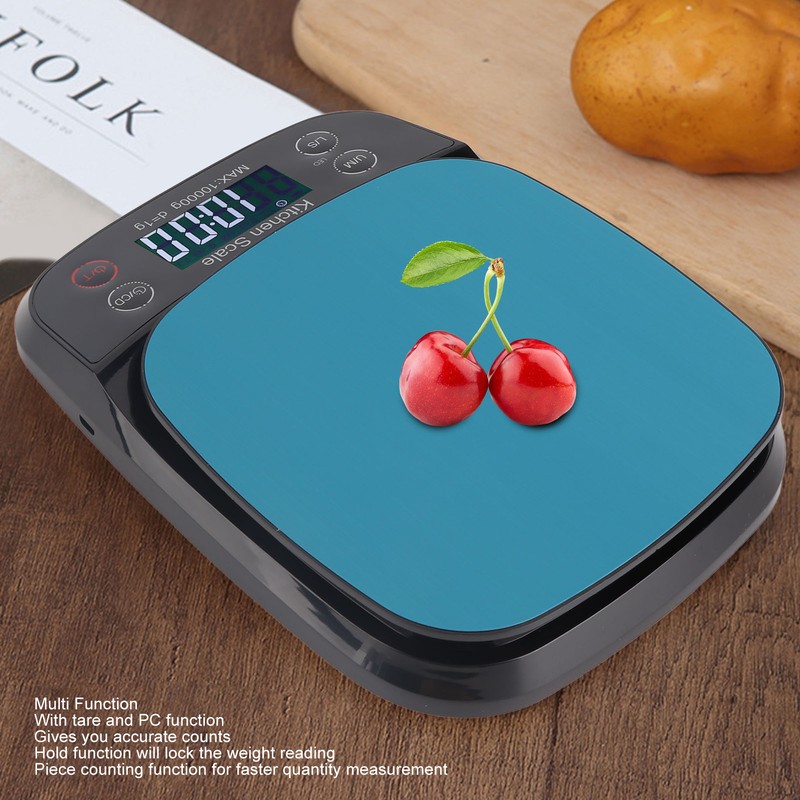 Kitchen Scale Waterproof 10kg 1g High Accuracy Digital Display Small