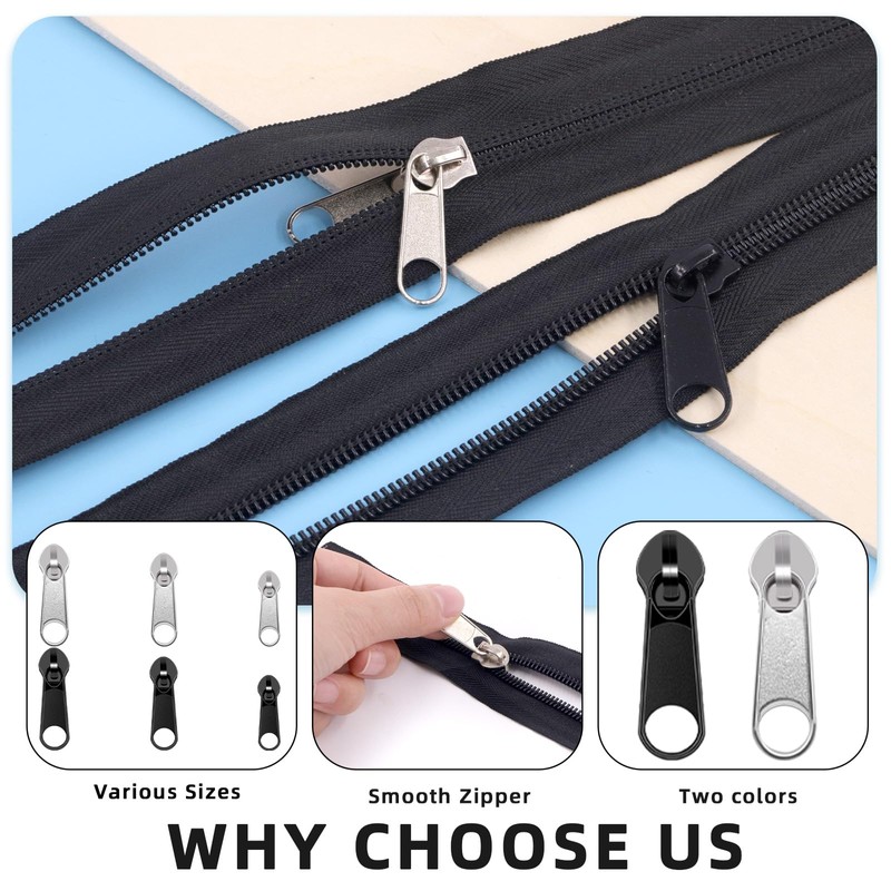 Glarks 85pcs #3#5#8 Zip Repair Kits Includes Metal Zipper U