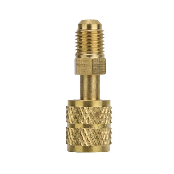 Refrigerant Valve Adapter Gas Charge Valve R410A Adapter Air Conditioner 1/4" to 5/16" Conversion Head Adapter Gas Charge Valve Connector Manifold Gauge Pneumatic Safety Valve Brass Air Conditioned Liquid Fill Adapter