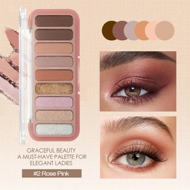 9 Colors Matte Naked Eyeshadow Palette Taupe & Brown Nude Neutral Eye Shadow Makeup Pallet Matte Pigments Naturing-Looking Ultra-Blendable Long Lasting Smooth Cement Color Shades (#2 Rose Pink)
