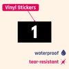 15 Sets - Number Stickers 1-100, Waterproof Vinyl - White