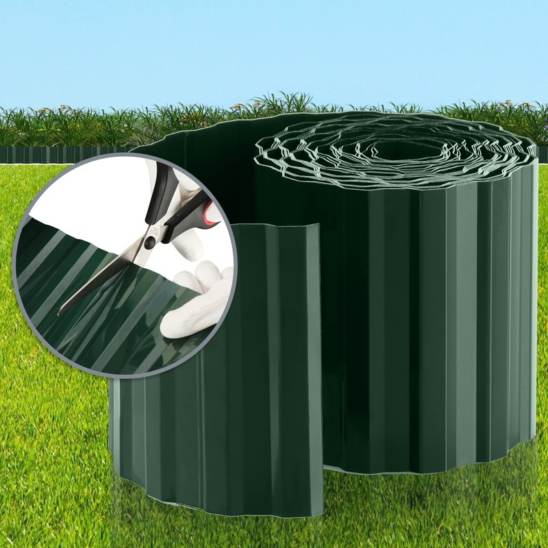 com-four® lawn edging made of plastic - flower bed edging