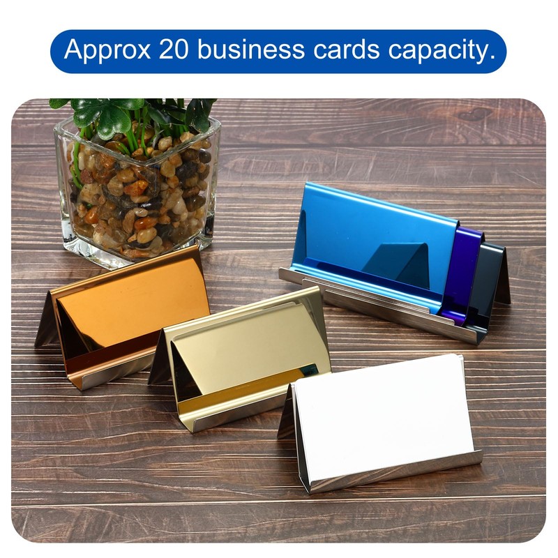 PATIKIL Business Card Holder, 2 Pack Reflective 304 Stainless Steel