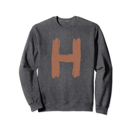 Creative Bold Leather Letter H - Design - Alphabet - Marker Sweatshirt
