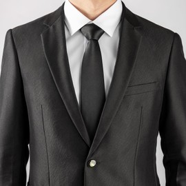 maikun Necktie, Business, Men's, Stylish, Job Hunting, Formal, Men's Uniform, Width 3.1 inches (8 cm), Washable, Striped, Black