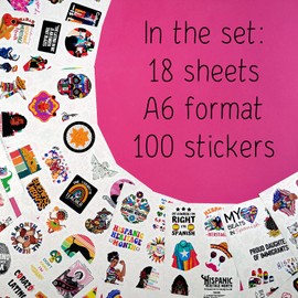 BulbaCraft 100Pcs Hispanic Heritage Month Stickers, Hispanic Heritage Month Decorations, Gifts for Women & Men
