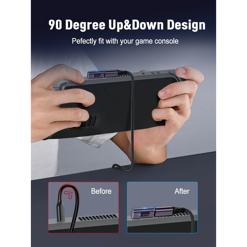 V VCOM 90 Degree USB C Right Angle Adapter, 240W