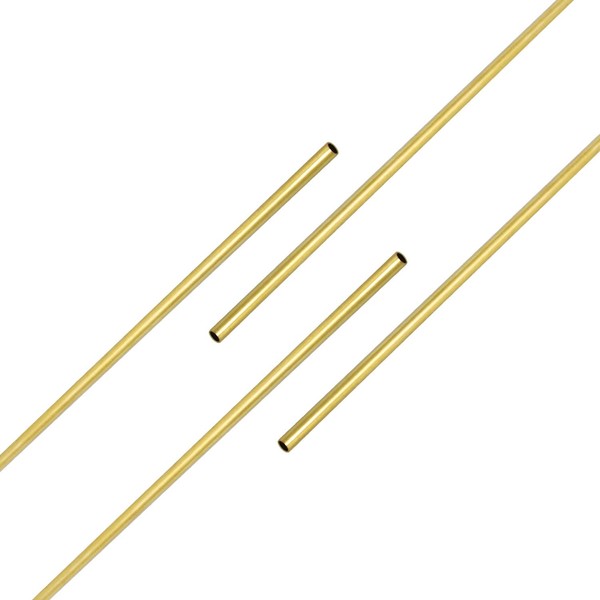 Ohamtes 4PCS Brass Tube ID2.1mm(0.083") x OD2.5mm(0.098") x L300mm(11.81"), Wall