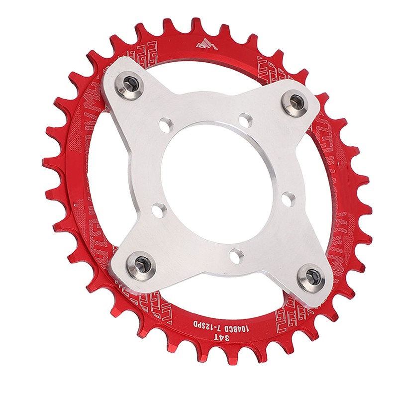34T 104 BCD Electric Bike Chainring and Adapter for Bafang