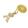 CBC Crown Rhinestone Studded Crown Initial Alphabet Letter Pendant Necklace