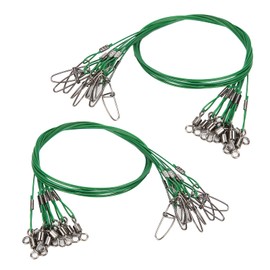 ANKROYU Fishing Wire Line Leash Anti Bite Steel Fishing Line Steel Wire Leader with Rolling Swivel High Carbon Steel Heavy Duty Saltwater Fishing Tackle for Sea Fishing Boat Fishin (Green)