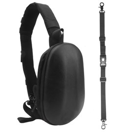 AFISHTOUR EVA Hard Shell Shoulder Messenger Bag Large Capacity Travel Chest Sling BagBlack