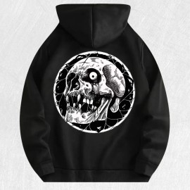 Horror Skull Graphic Hoodie 100% Cotton US Warehouse 7 ColorsColor: Red, Size: M