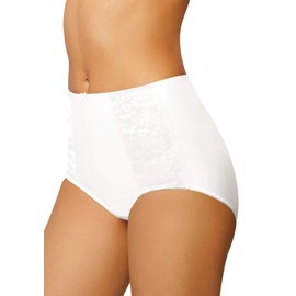 Bali Double Support Stretch Brief Pack, 3-Pack, Moisture-Wicking Underwear for Women, White/White/White, 6
