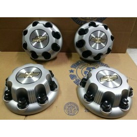 GM CHEVY EXPRESS HD TRUCK 2500 3500 8 LUG  SILVER  NEW OEM CENTER CAPS  9597164