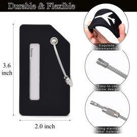 10 Pack Silicone Luggage Tag for Suitcases with Stainless Loop, Privacy Protection Travel Bag Tags Perfect to Quickly Spot Baggage Handbag (Multicolour)