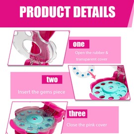 Hair Bedazzler Kit, Diamond Hair Machine Hair Gemstone Styler Hair Glitter Machine Hair Glitter Machine with 120 Hair Gems Hair Glitter Device Rhinestones Gemstone Styler