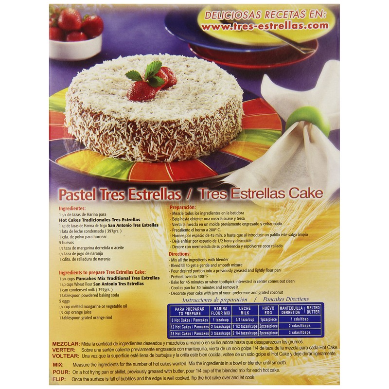 Tres Estrellas Traditional Hot Cakes Mix, 17.6 Ounce (Pack of