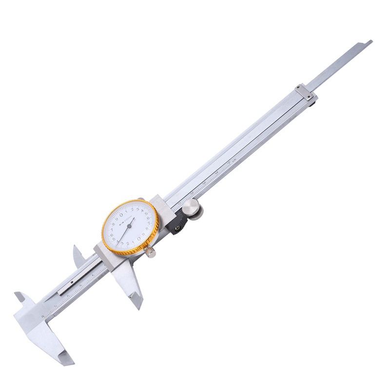 0150mm Dial Caliper Steel ShockProof Adjustable Vernier Caliper with Depth