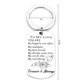 Love Keychain,Keychain,Soulmate gifts,Stainless Steel Keychain Gift for Couples - Perfect Anniversary and Valentine's Day Gift for Boyfriend, Girlfriend, Husband, Wife - Soulmates Forever & Always