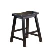 Set Of 2pc 18 Inch Height Saddle Seat Stools Black