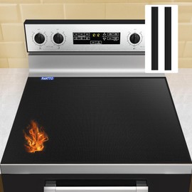 Fireproof Stove Cover, 30 x 21” Electric Stovetop Mat with 2 Silicone Gap Covers, Heat Resistant Induction Cooktop Protector, Fiberglass Flat Top Stove Cover, Dishwasher Safe, 600℉ Heat Resistant
