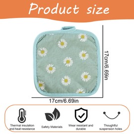 WUSJCOF Set of 3 Pot Holders, Corrosion Resistant and Thermal, Made of Cotton, Cotton and Linen Mat for the Kitchen, Against High Heat