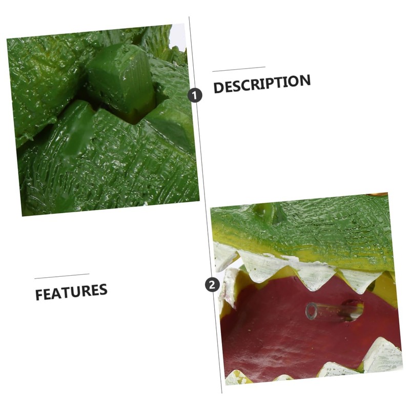 NOLITOY Bubbling Aquarium Decor Creative Alligator Ornament for Fish Tank