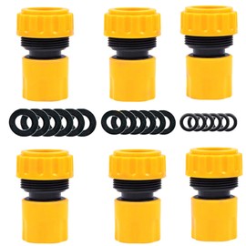 YAAVAAW 6 Piece Hose Connector Set 19 mm (3/4 Inch) Quick Connector for Hose Beginning, Garden Hose Coupling, Accessories for Connecting Garden Hose