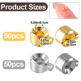 Isslly 100PCS Crimp Beads for Jewelry Making, Gold Silver Loose Bead Stopper, Cylindrical Positioning Spacer Beads, Metal Jewelry DIY Supplies for Bracelet Necklace (3 mm)