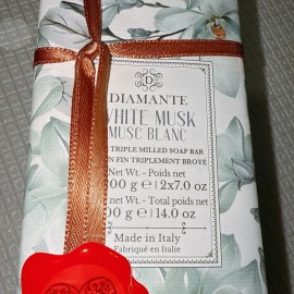 Zeni DIAMANTE WHITE MUSK  Fine Triple Milled ITALIAN Soap Bar 2 x 7oz GIFTSET