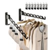 Wall Mount Coat Hanger Holder Black Clothes Drying Organizer Rack