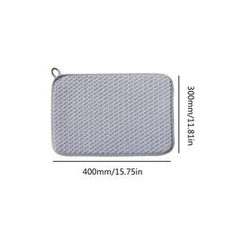 Dish Drying Mat, Microfibre Absorbent Kitchen Sink Drying Drainer, Quick-Drying Dish Drainer Board Mat for Kitchen Counter-top Tabletop Accessories, Machine Wash (400 * 300)