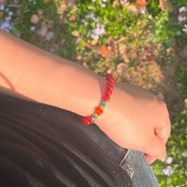 DANDUOSO Healing Carnelian Jasper Raw Stones Bracelet Spiritual Strength for Women Men Anxiety Empath Protection Natural Gemstones Jewelry Gifts (style 1)