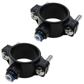 sunnates 2 Pack Drain Saddle Valve with 1/4" Quick Connection Water Systems Drain Saddle Valve for Under - Tank Reverse Osmosis Systems (Black)
